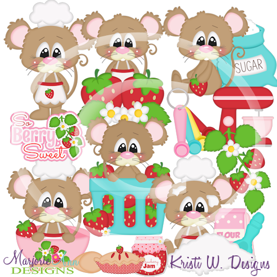 Berry Sweet Mice SVG Cutting Files/Paper Piecing +Clipart - Click Image to Close
